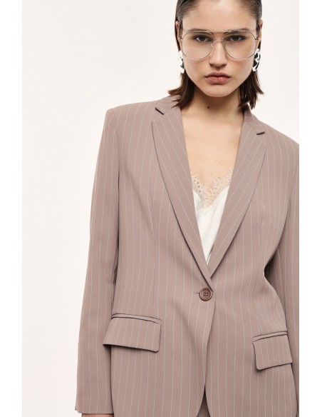 Blazer de tailleur en crêpe fluide rayé – Imperial