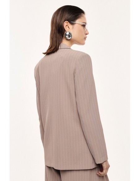 Blazer de tailleur en crêpe fluide rayé – Imperial