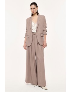 Pantalon Palazzo à Pinces en Crêpe Rayé – Imperial