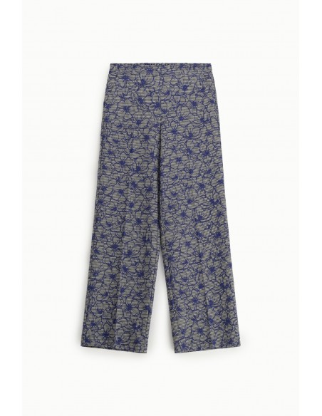 Pantalon fluide esprit palazzo à motif floral - Imperial