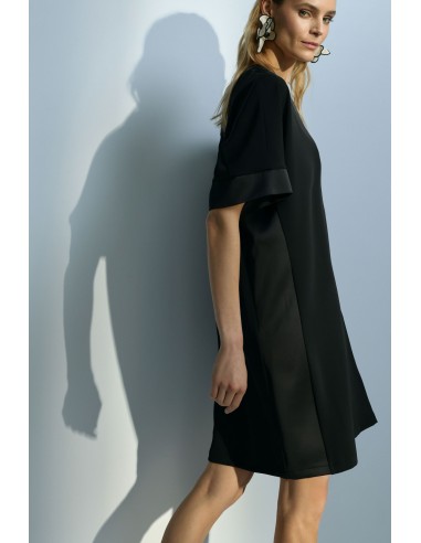 Robe courte col V en crepe et satin - Imperial