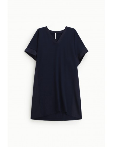 Robe courte col V en crepe et satin - Imperial