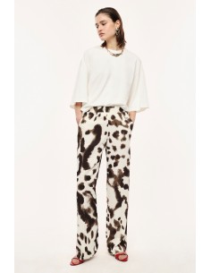 Pantalon Palazzo  Fluide à motif animalier - Imperial