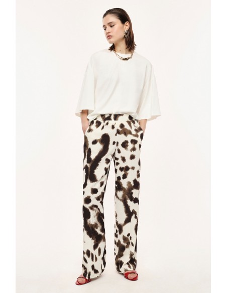 Pantalon Palazzo  Fluide à motif animalier - Imperial