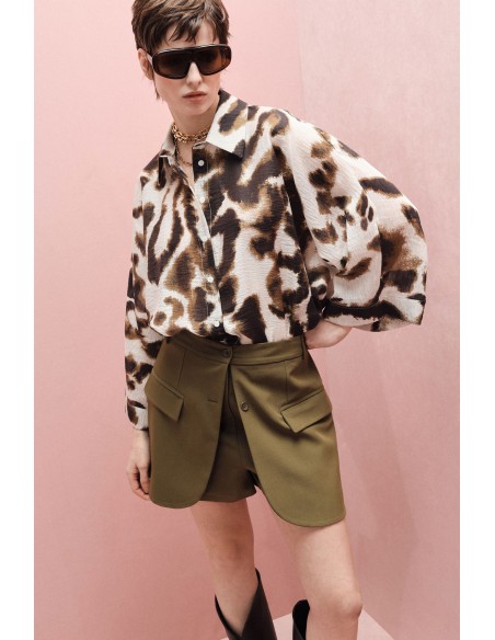 Chemisier Imprimé Animalier Manches Kimono | Imperial Fashion