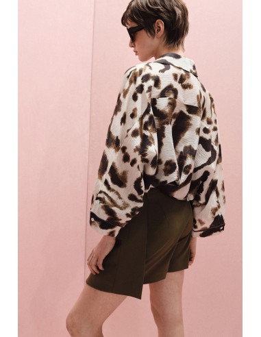 Chemisier Imprimé Animalier Manches Kimono | Imperial Fashion