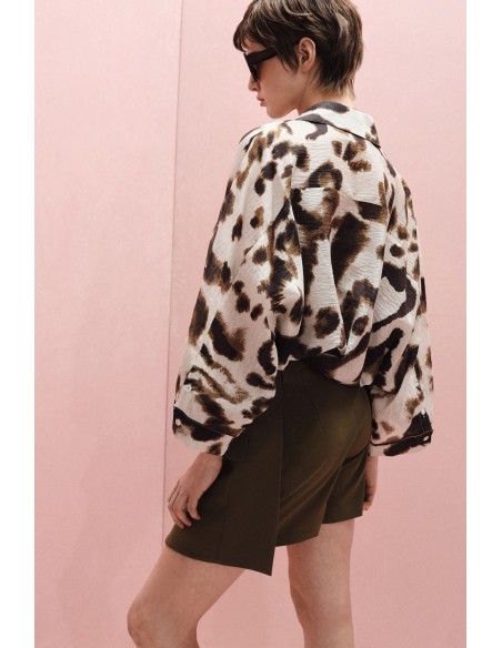 Chemisier Imprimé Animalier Manches Kimono | Imperial Fashion