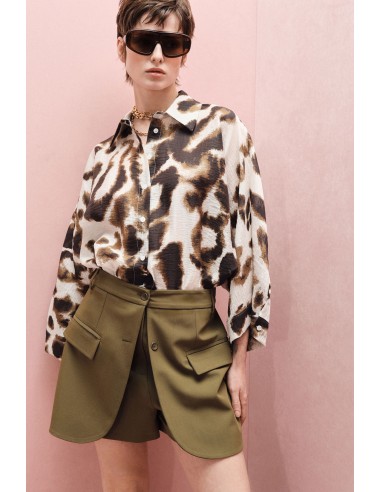 Chemisier Imprimé Animalier Manches Kimono | Imperial Fashion