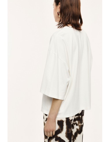 T-shirt ample à manches kimono et col rond coloris ecru