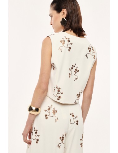 Gilet de tailleur avec broderie florale - Imperial