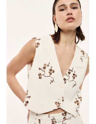 Gilet de tailleur avec broderie florale - Imperial