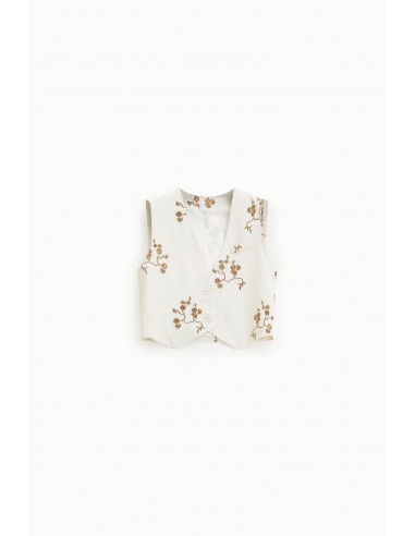 Gilet de tailleur avec broderie florale - Imperial