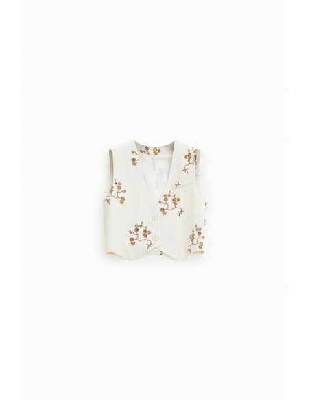 Gilet de tailleur avec broderie florale - Imperial