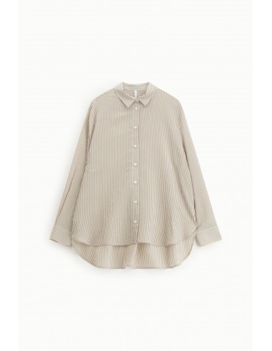 Chemisier oversized rayé à boutonnage latéral COLORIS beige
