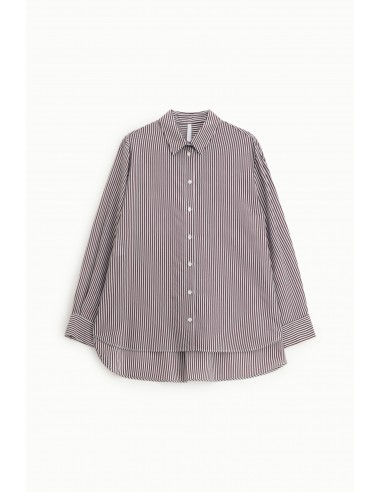 Chemisier oversized rayé à boutonnage latéral coloris viola