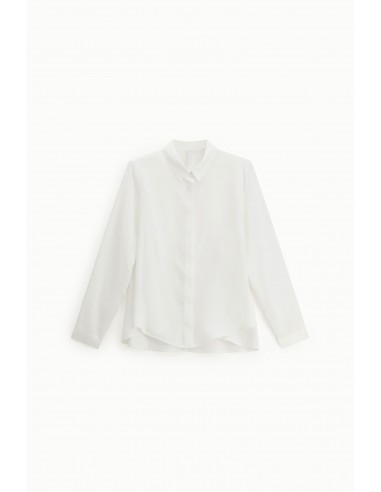 Chemisier trapeze fluide à manches longues colori s ecru- Imperial