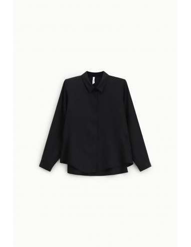 Chemisier trapeze fluide à manches longues colori s noir- Imperial