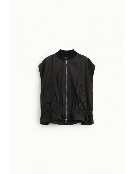 Veste  oversize sans manches en cuir - Imperial