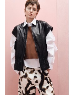 Veste  oversize sans manches en cuir - Imperial