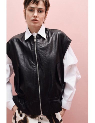 Veste  oversize sans manches en cuir - Imperial