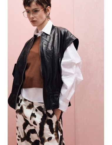 Veste  oversize sans manches en cuir - Imperial