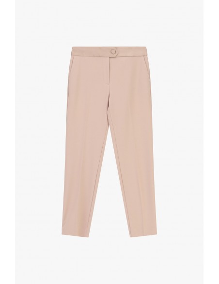 Pantalon de smoking cigarette en crêpe avec finitions satin - Imperial