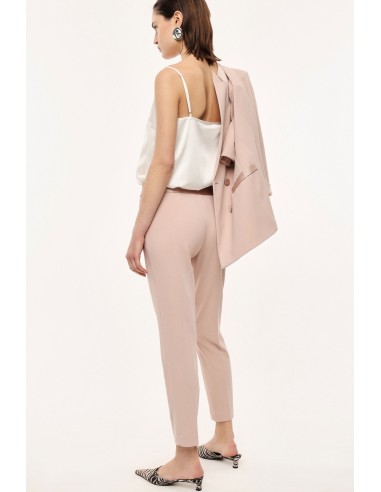 Pantalon de smoking cigarette en crêpe avec finitions satin - Imperial