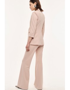 Pantalon de smoking flare en crêpe avec finitions satin- Imperial