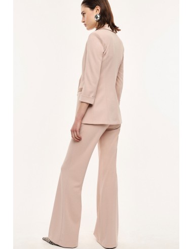 Pantalon de smoking flare en crêpe avec finitions satin- Imperial