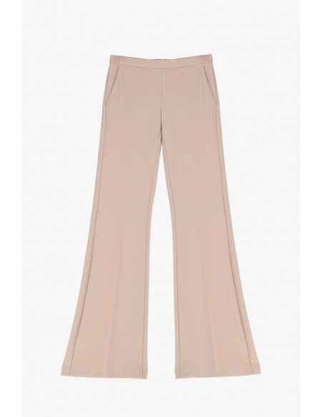 Pantalon de smoking flare en crêpe avec finitions satin- Imperial