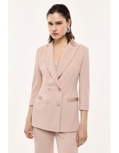 Blazer de smoking forme croisée finitions satin - Imperial