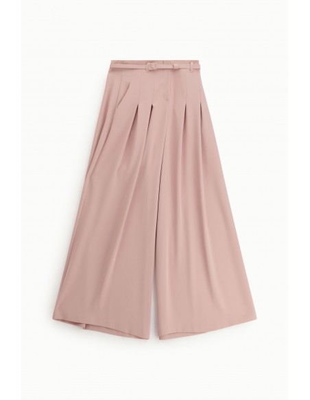 Pantalon Palazzo à pinces avec ceinture assortie - Imperial coloris cipria
