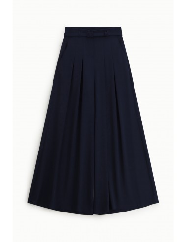 Pantalon Palazzo à pinces avec ceinture assortie - Imperial coloris marine