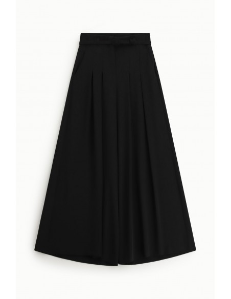 Pantalon Palazzo à pinces avec ceinture assortie - Imperial coloris nero