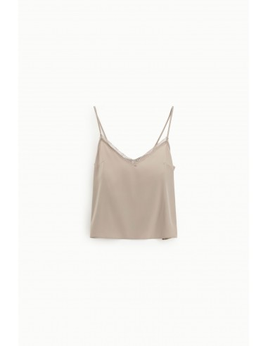 Caraco en satin et bordure dentelle - Imperial