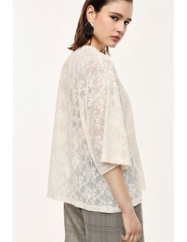 T-shirt ample en resille dentelle à col rond – Imperial