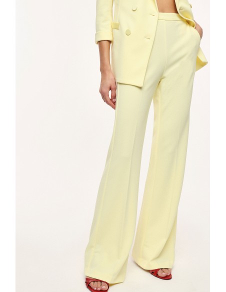 Pantalon de smoking flare en crêpe avec finitions satin- Imperial