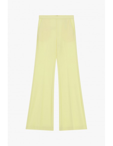 Pantalon de smoking flare en crêpe avec finitions satin- Imperial