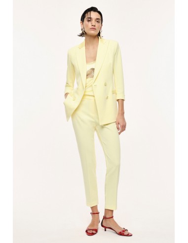 Pantalon de smoking cigarette en crêpe avec finitions satin - Imperial