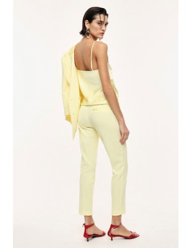 Pantalon de smoking cigarette en crêpe avec finitions satin - Imperial