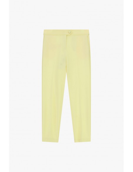 Pantalon de smoking cigarette en crêpe avec finitions satin - Imperial