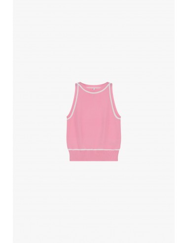 Top sans manches col rond à bordures contrastées - Imperial