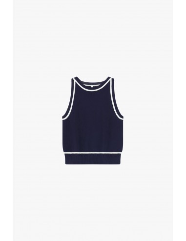 Top sans manches col rond à bordures contrastées - Imperial