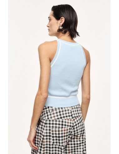 Top sans manches col rond à bordures contrastées - Imperial