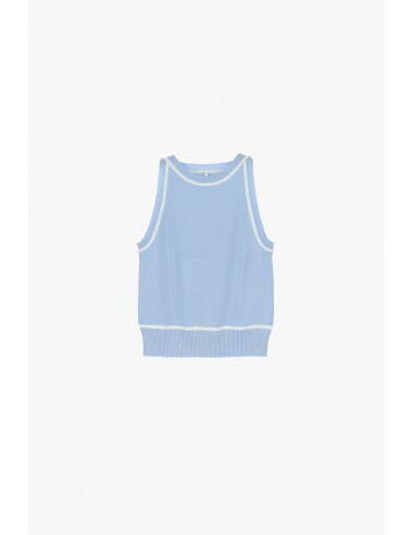 Top sans manches col rond à bordures contrastées - Imperial