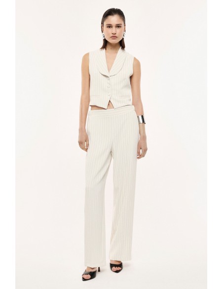 Pantalon Palazzo Fluide Rayé Taille Élastiquée – Imperial