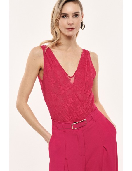 Body en dentelle décolleté sans manches – Imperial