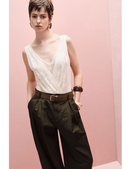 Body en dentelle décolleté sans manches – Imperial