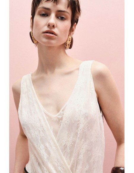 Body en dentelle décolleté sans manches – Imperial