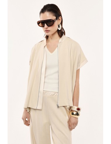 Gilet zippé en jersey et satin-Imperial